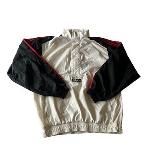 Mens Adidas Windbreaker Hooded Jacket RN#88387 XL Vintage 1/2 zip